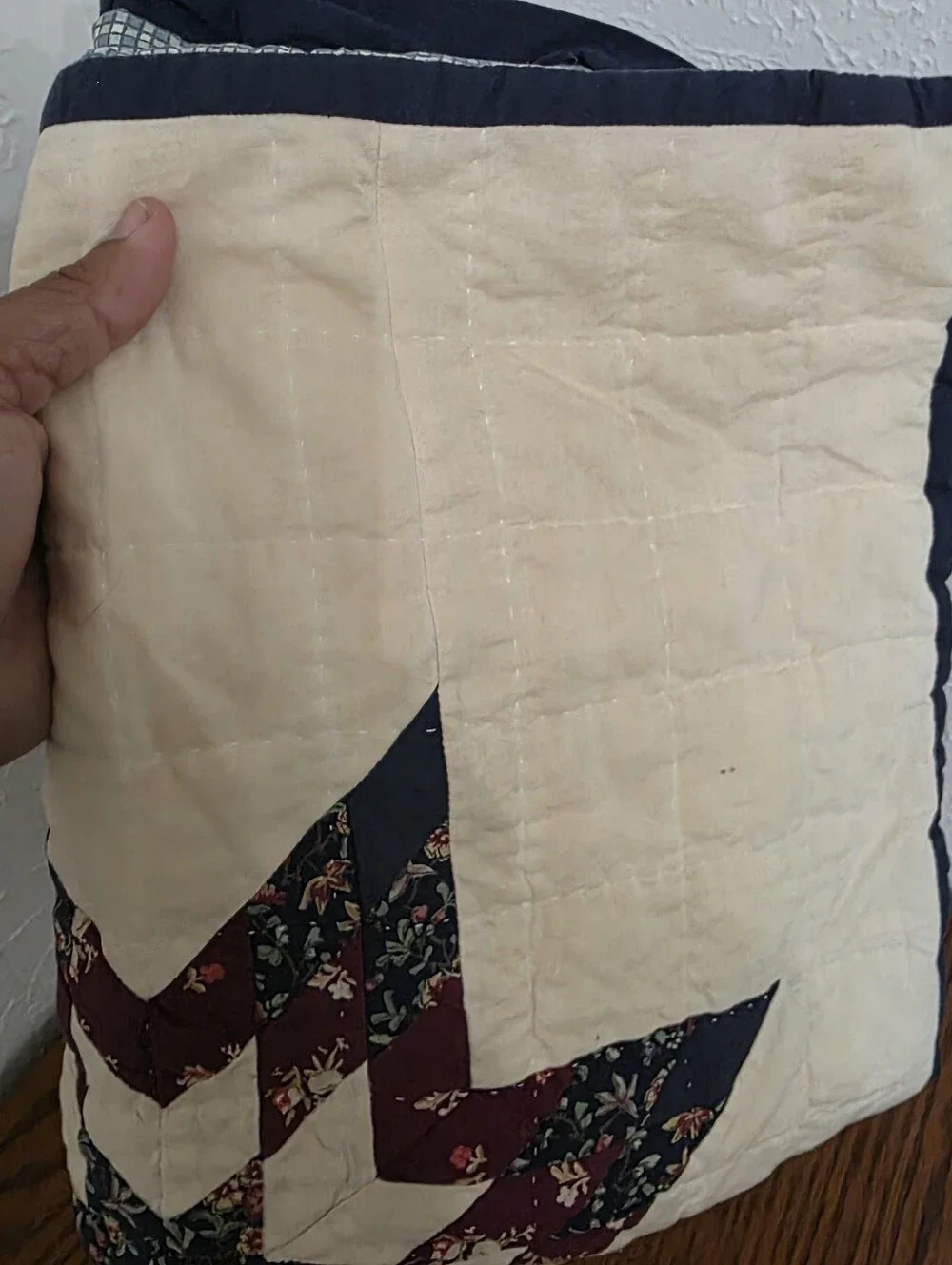 VTG Handcrafted Patchwork Blazing Star Pillow Sham 18 x 24 Americana - Buttons